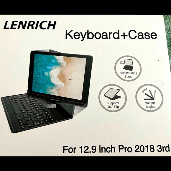 Lenrich Keyboard + case 12.9 inch PRO 3rd gen, same or next day shipping - Picture 1 of 6